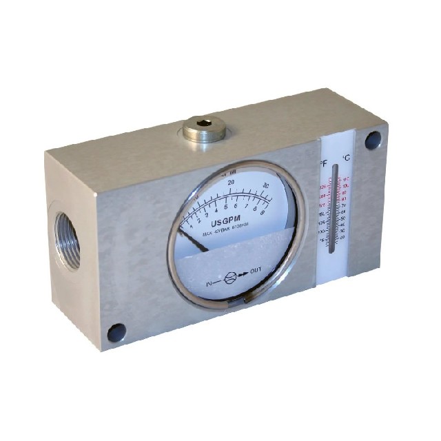 Hydracheck 帶溫度傳感器的直通式流量指示器 HC-FI750-048-T